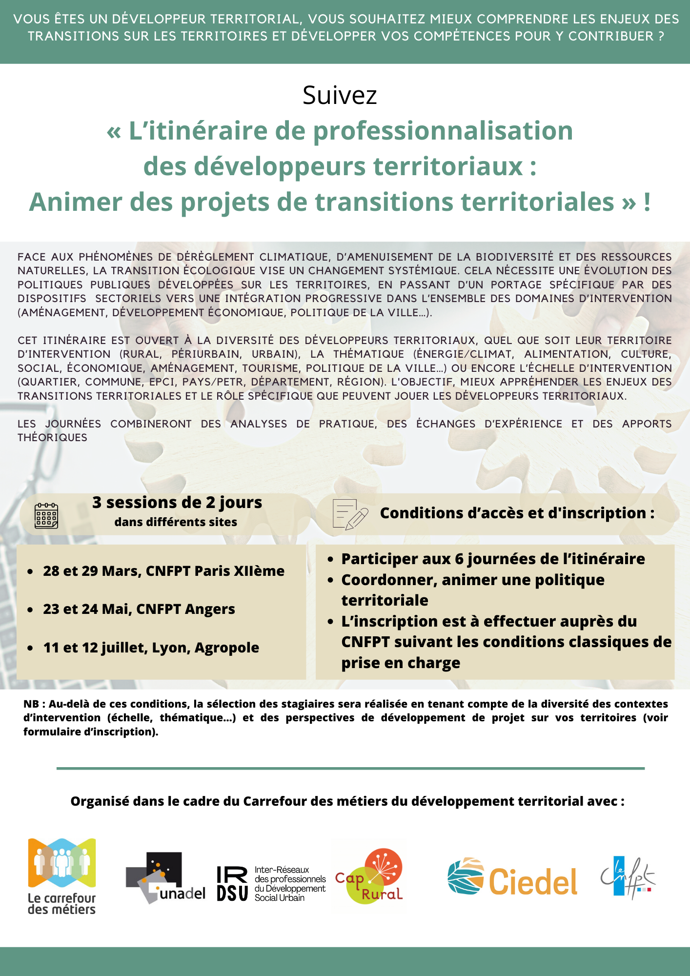 Plaquette itinéraire développeurs territoriaux