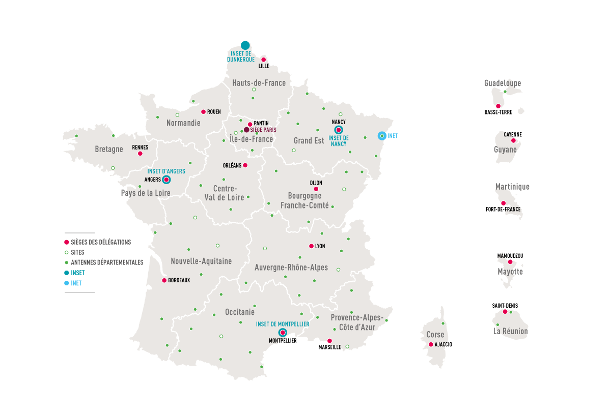 Carte implantations CNFPT 2023