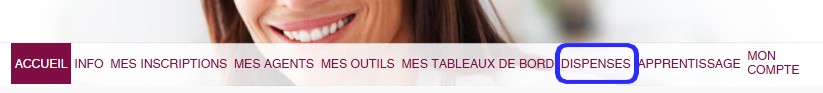 Bandeau des menus dans la plateforme IEL