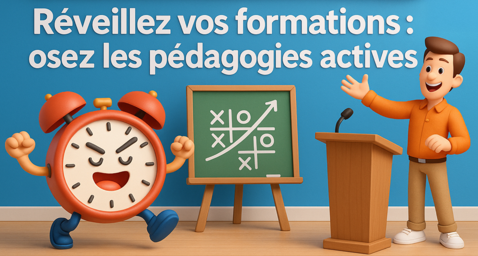 Illustration formateur horloge animée