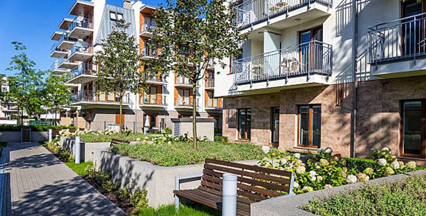 Quartier lotissements avec espaces verts